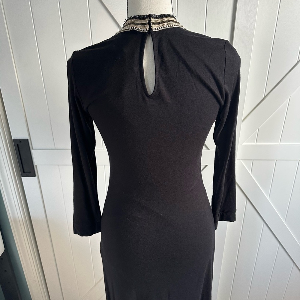Label Ritu Kumar NWT Black Embellished Maxi Dress Long Sleeve Beaded - Picture 5 of 8